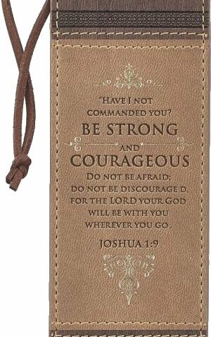6006937131293 Be Strong And Courageous LuxLeather PageMarker