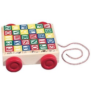 000772011693 Wooden ABC 123 Blocks With Cart