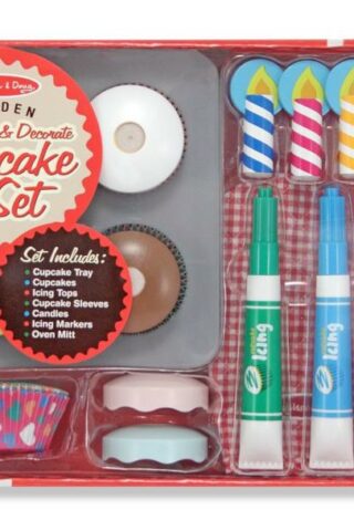 000772040198 Wooden Bake And Decorate Cupcake Set