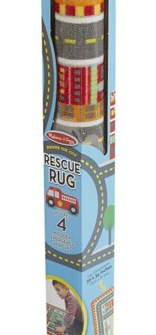 000772094061 Round The City Rescue Rug With Vehicles