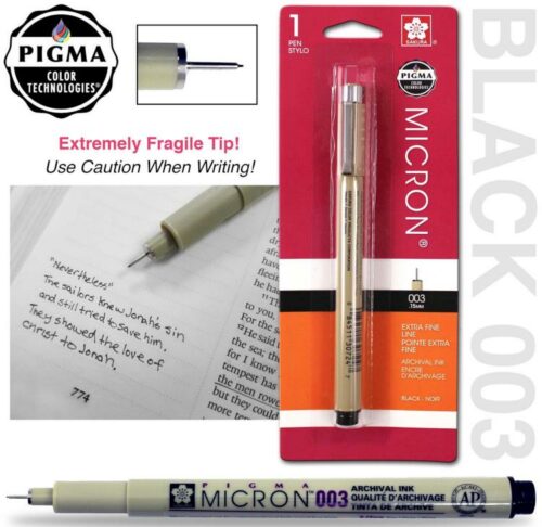 053482500452 PIGMA Micron 003 Bible Note Pen