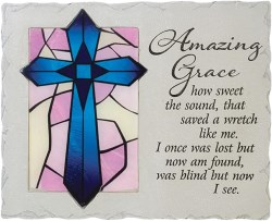 096069101925 Amazing Grace Stained Glass Memorial Garden Stone