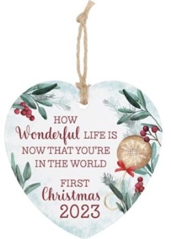 096069777380 1st Christmas 2023 Heart (Ornament)