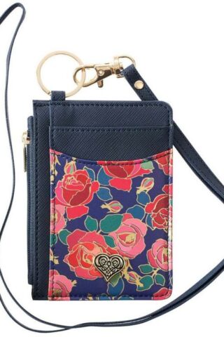 1220000136922 Heart And Roses Faux Leather ID Card Holder