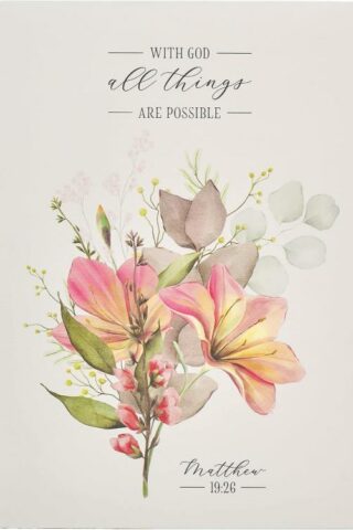 6006937160798 With God All Things Are Possible Notepad Floral Matthew 19:26