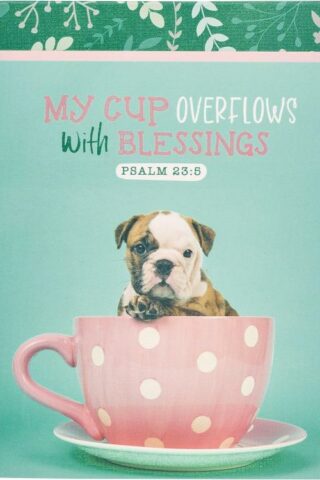 6006937160811 My Cup Overflows With Blessings Notepad Teal Puppy Psalm 23:5