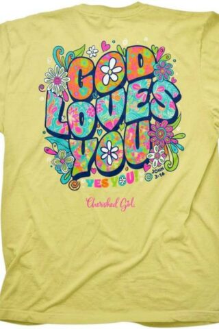 612978586129 Cherished Girl God Loves You (Medium T-Shirt)