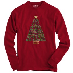 612978597194 Grace And Truth Christmas Tree Fruit Long Sleeve (Large T-Shirt)