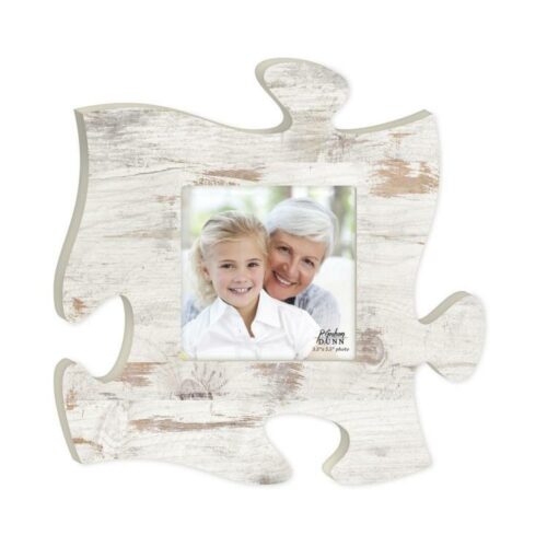 656200275788 Weathered Faux Wood Photo Frame Puzzle Piece (Plaque)