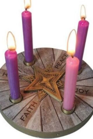 785525312905 Mini Advent Hope Peace Faith Joy Candle Wreath With Candles
