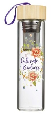 843310101292 Cultivate Kindness Glass Water Bottle Infuser