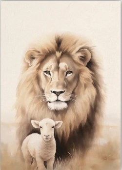 656200837504 Lion And Lamb Canvas