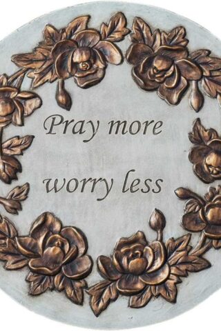 089945651195 Pray More Worry Less Stone