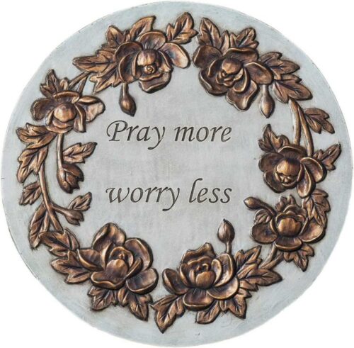 089945651195 Pray More Worry Less Stone