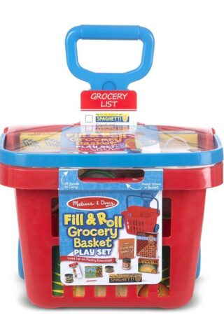 000772040730 Pretend Play Fill And Roll Grocery Basket Play Set