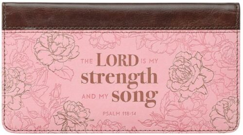 1220000136496 My Strength And My Song Faux Leather Checkbook Cover