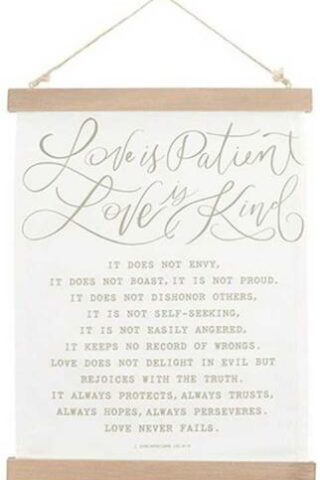 195002053434 Love Is Patient Framed Hanging Banner