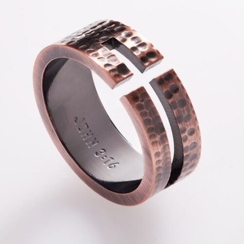 6006937145528 John 3:16 Cutout Cross Stainless Steel (Size 9 Ring)