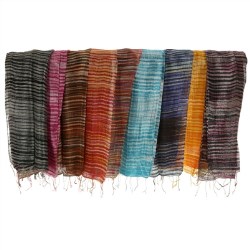 608819171401 Thai Silk Striped Scarf