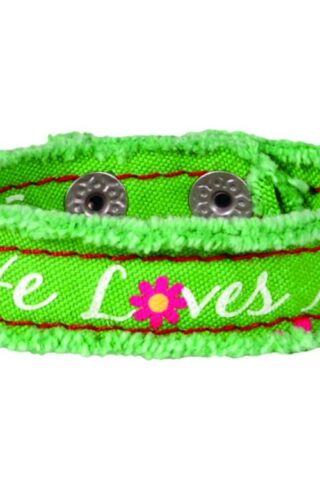 612978361580 Cherished Girl He Loves Me Canvas (Bracelet/Wristband)