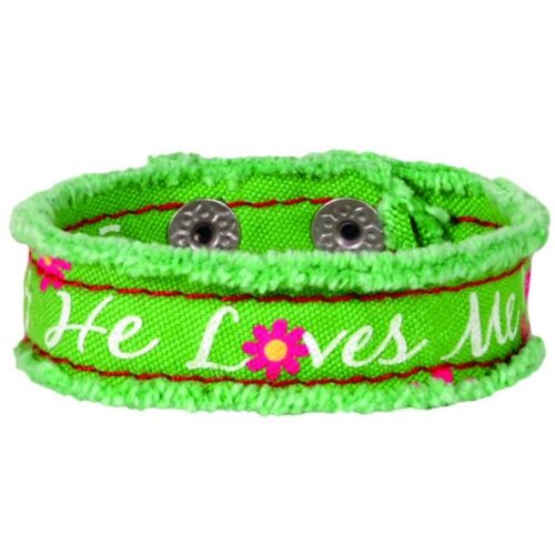 612978361580 Cherished Girl He Loves Me Canvas (Bracelet/Wristband)