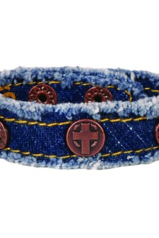 612978361597 Cherished Girl Denim Cross Canvas (Bracelet/Wristband)