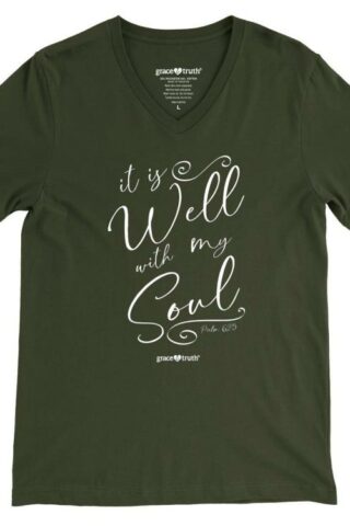 612978527580 Grace And Truth V Neck It Is Well Script (XL T-Shirt)