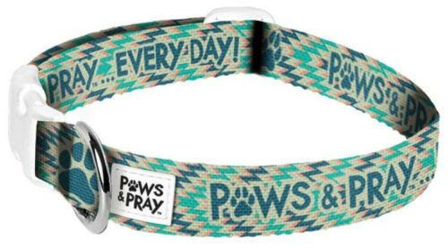 612978546031 Paws And Pray Paws Pet Collar SM-MD