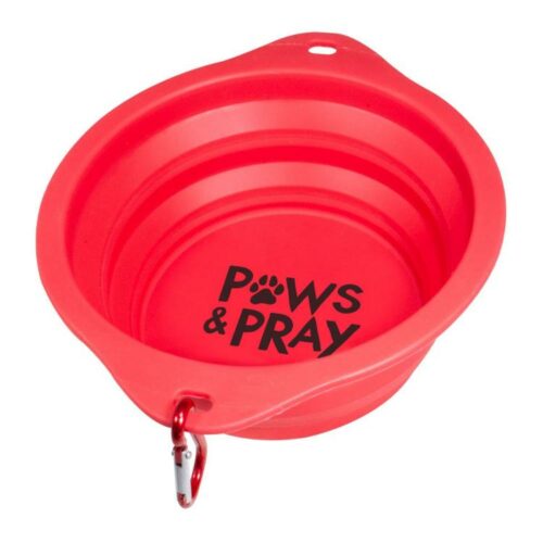 612978546260 Paws And Pray Pet Collapsible Bowl