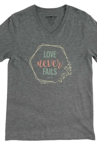 612978559963 Grace And Truth Love Never Fails V Neck (Small T-Shirt)