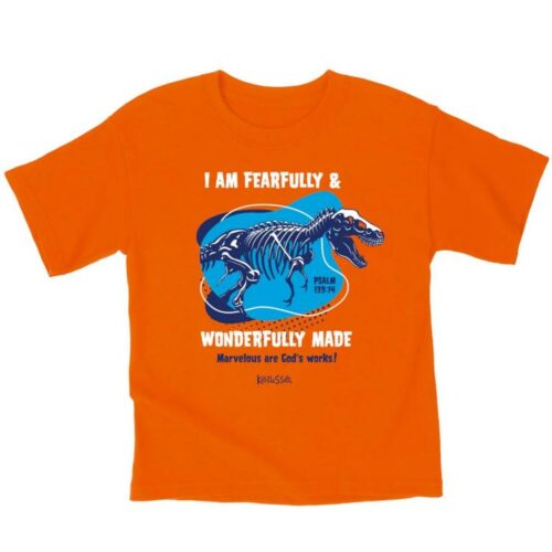 612978585467 Kerusso Kids Wonderfully Made Dinosaur (Medium T-Shirt)