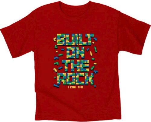 612978585719 Kerusso Kids Built On The The Rock (Large T-Shirt)