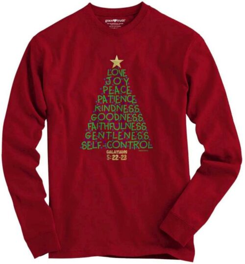 612978597170 Grace And Truth Christmas Tree Fruit Long Sleeve (Small T-Shirt)