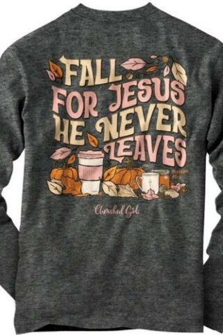 612978636060 Cherished Girl Fall For Jesus Long Sleeve (2XL T-Shirt)