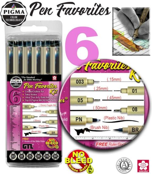 634989315062 Pigma Micro Pen Favorites Kit 6