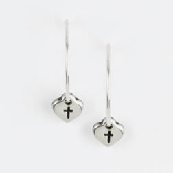 637955007961 Heart With Cross Hoop (Earring)