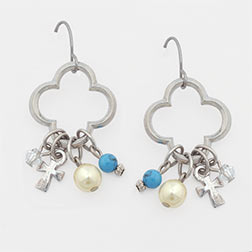 637955067774 Clover With Cross Dangle (Earring)