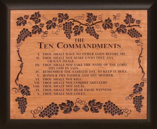 656200121740 10 Commandments Framed Carving