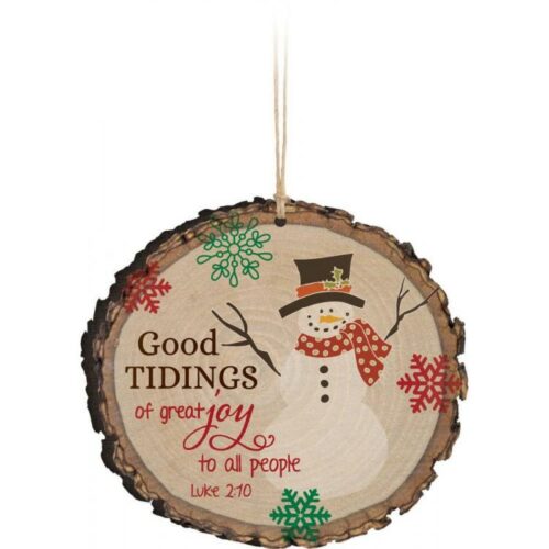 656200198926 Good Tidings Sliced Log (Ornament)