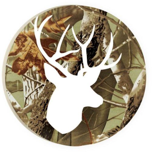 656200222621 Camo Deer Head Coaster Single