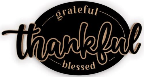 656200773055 Grateful Thankful Blessed Ornate Decor (Plaque)