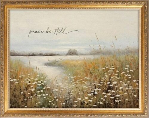 656200860281 Peace Be Still Gold Framed Linen