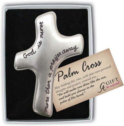 785525279451 God Is Never Palm Cross