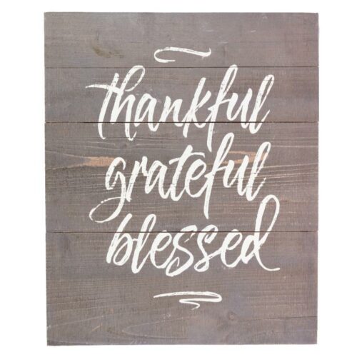 843310100189 Thankful Grateful Blessed Plank (Plaque)