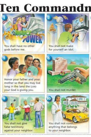 9789901981335 10 Commandments Illustrated For Kids NIV Wall Chart Laminated