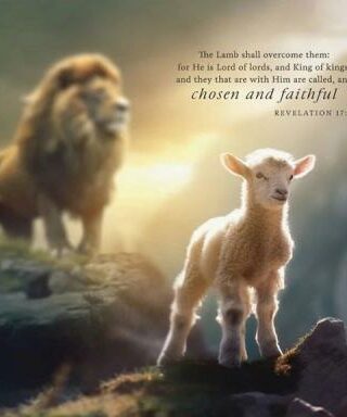 656200858547 Lamb Shall Overcome Them Ornate Tabletop Decor