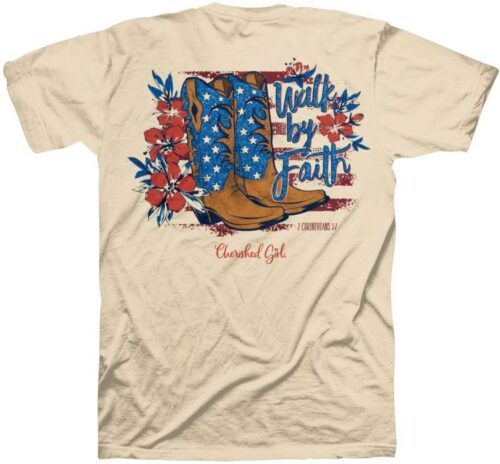 612978644515 Cherished Girl Walk By Faith Americana Boots (3XL T-Shirt)