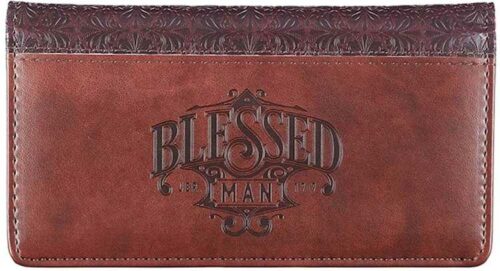 1220000133860 Checkbook Cover Brown Blessed Man