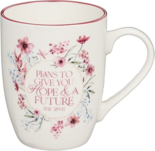 1220000323759 Inspirational Ceramic Coffee & Tea Scripture Mug for Women: Hope & a Future Enco