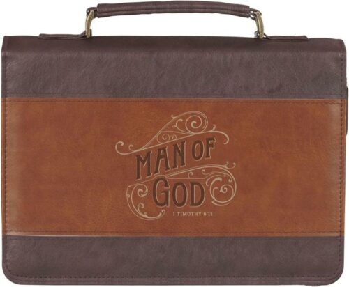 1220000326491 Classic Premium Vegan Leather Inspirational Bible Cover for Men: Man of God Enco